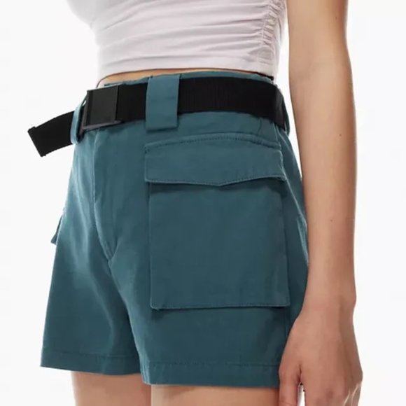TNA Pants - Aritzia TNA Cargo Shorts Teal *Missing Belt* Size Small